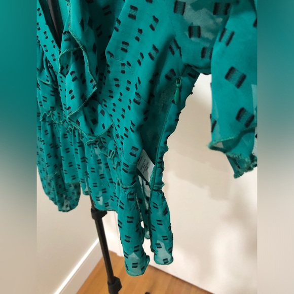 305.Tularosa Green Patterned Top - Picture 4 of 8